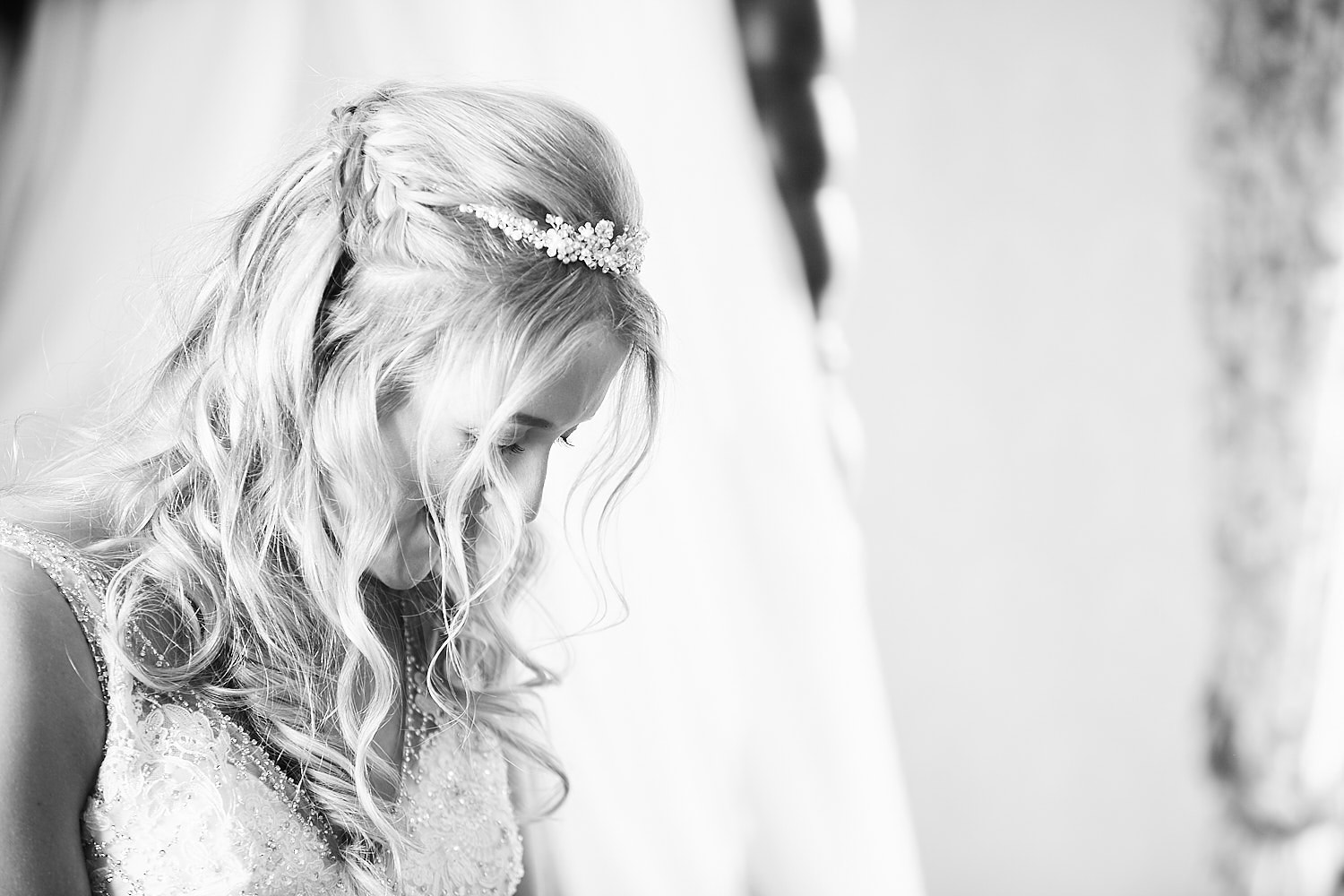 A bride taking a quiet moment