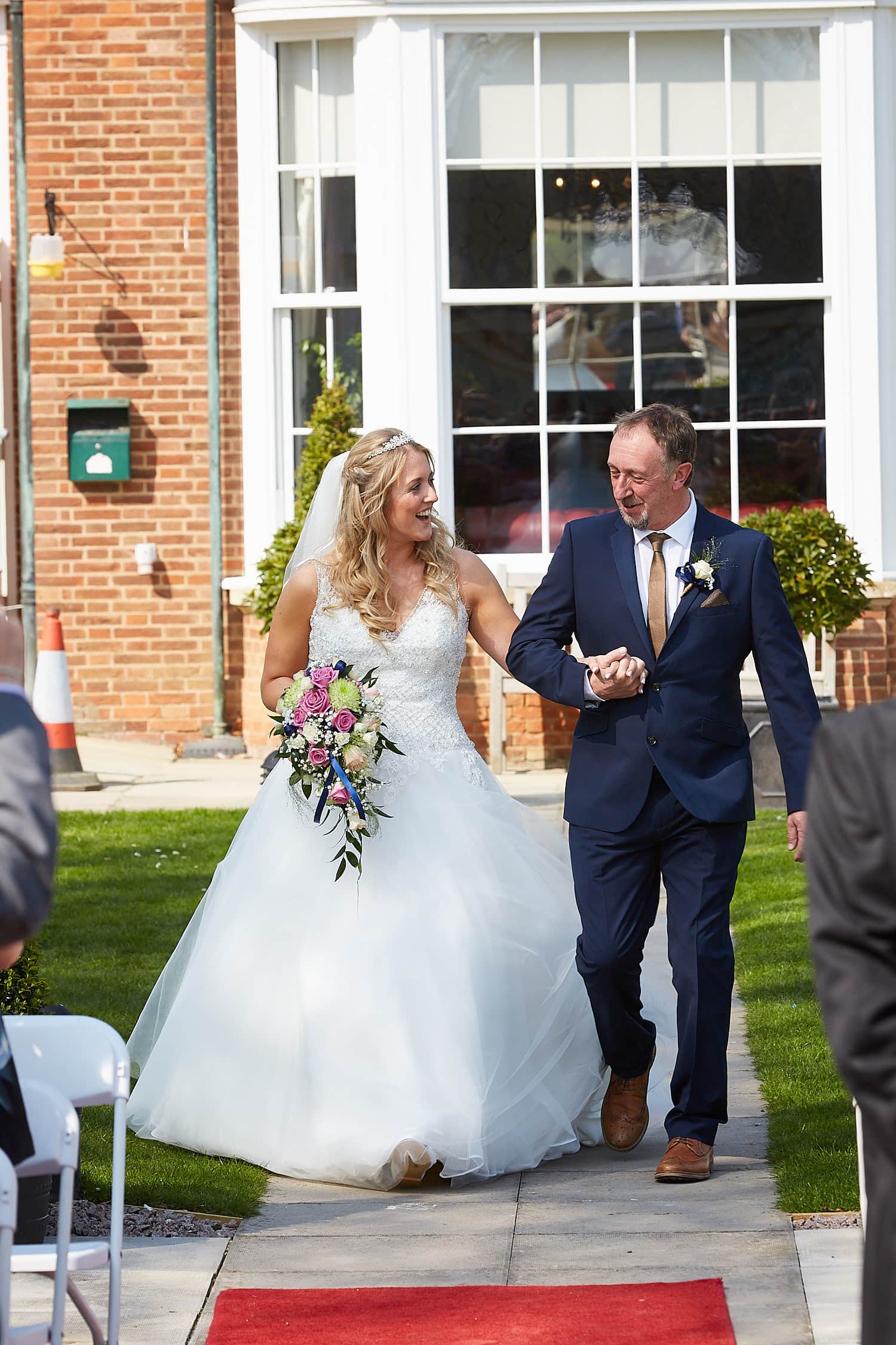 A father walks his daughter down the aisle at Kenwick Park Hotel, Louth