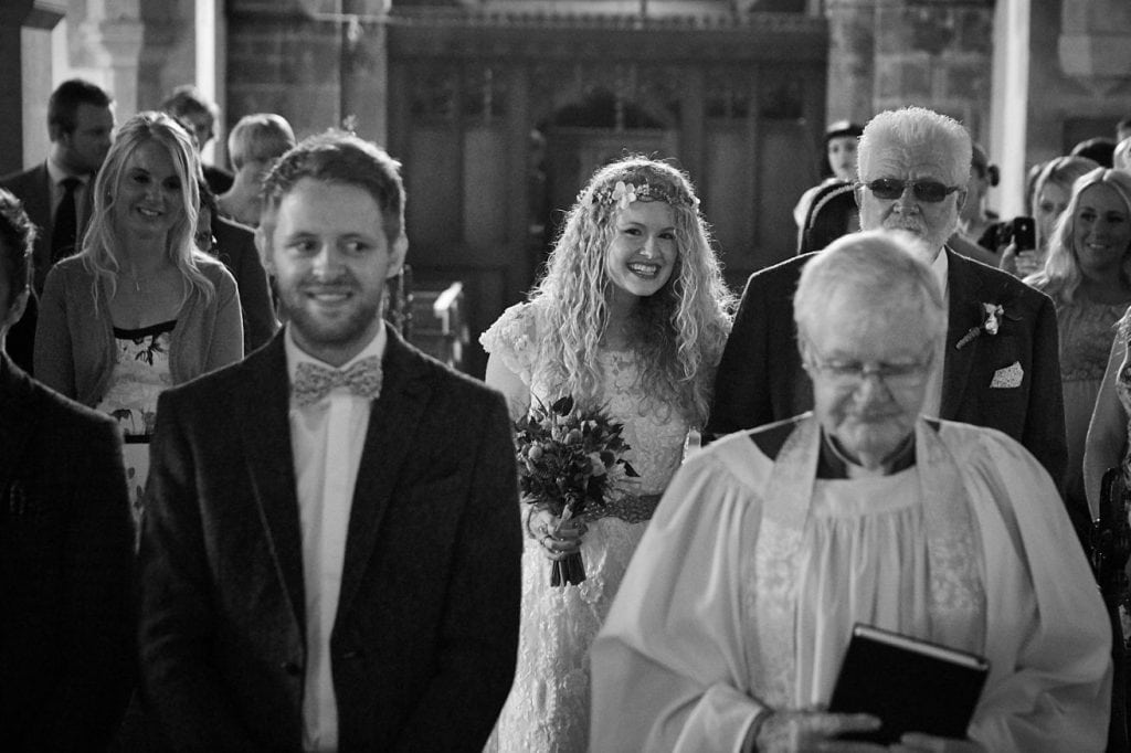 A nervous grooms awaits the arrival of his bride isn Spilsby, Lincolnshire