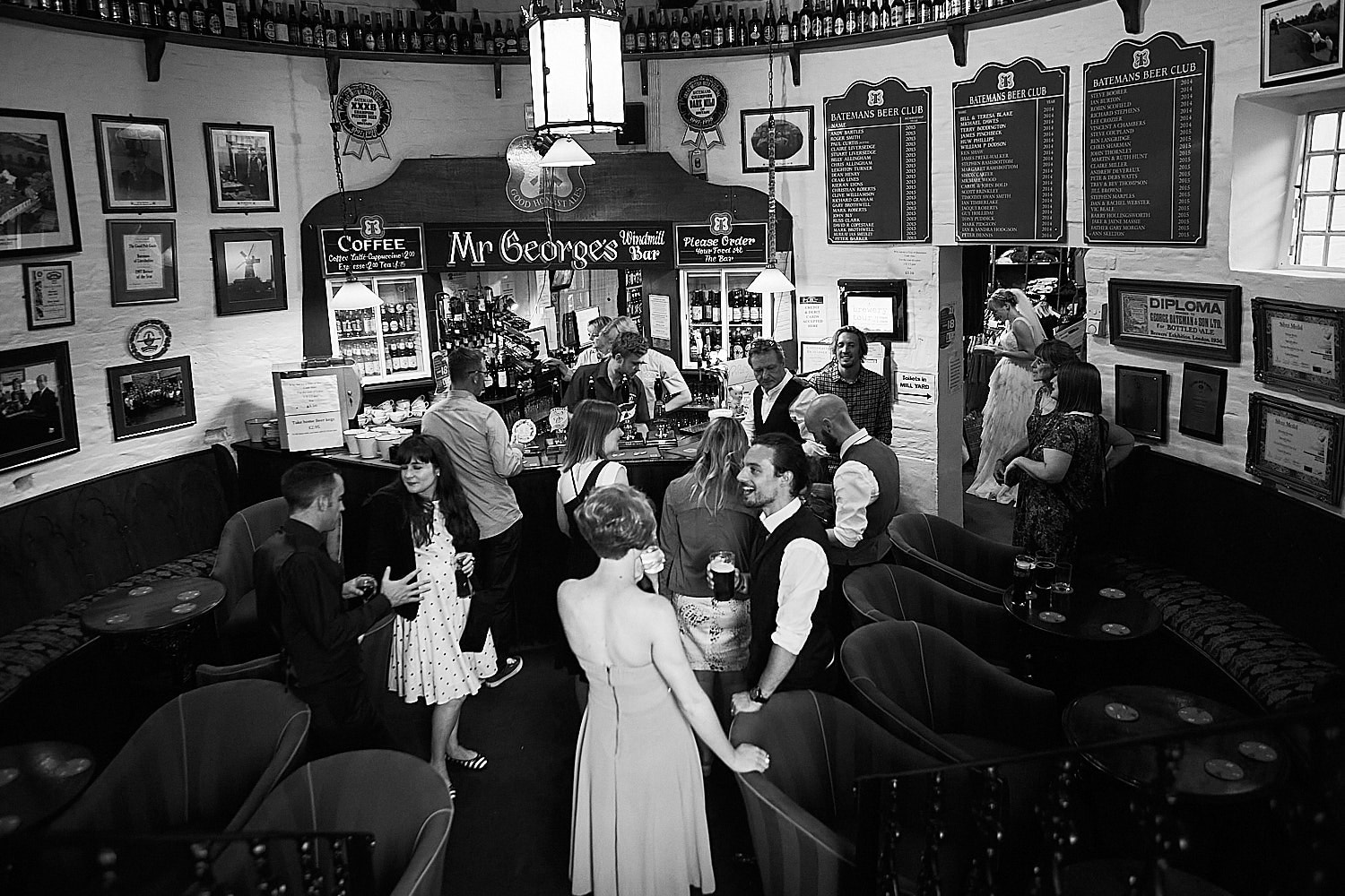 Mr Georges bar venue at Batemans brewery on a wedding day