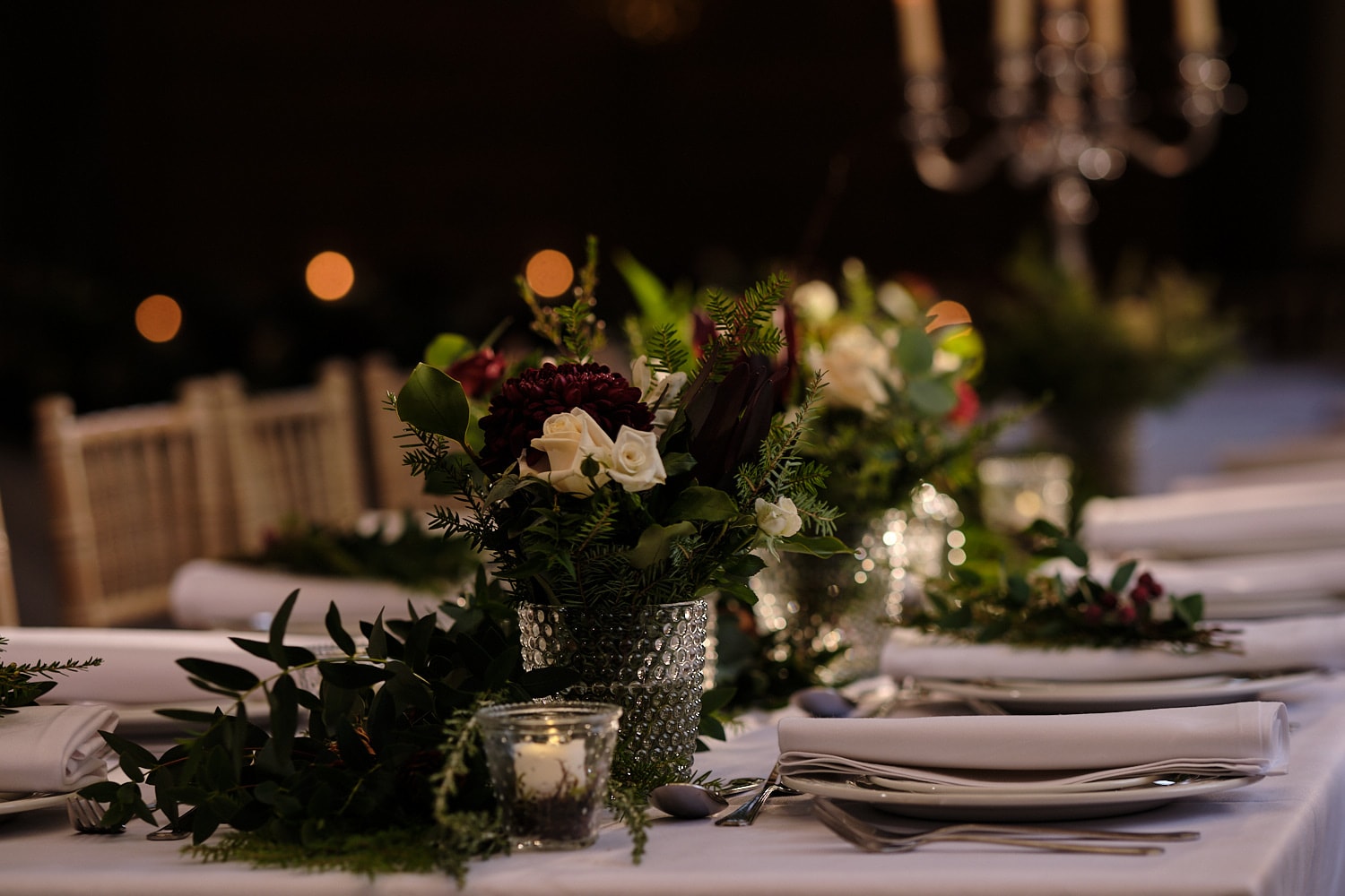 a table setting at Abbey Farm Weddings